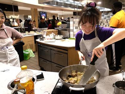 Ruth Sun competes in the Shorfar Cup Cookoff. (Photo by Jared Hill, CIU Student Photographer) 